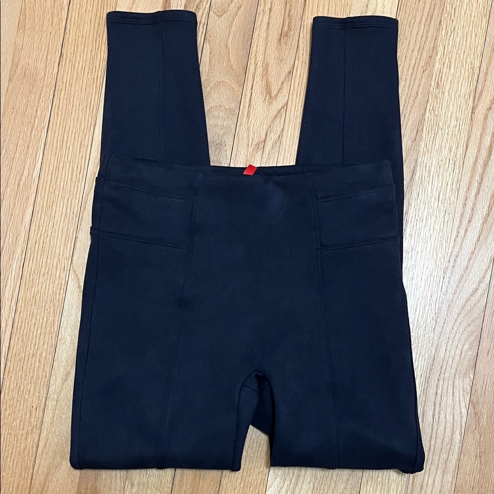 Spandex Women's Faux Suede Stretch Black Legging Medium High Rise Pull On 20322R - Picture 15 of 15